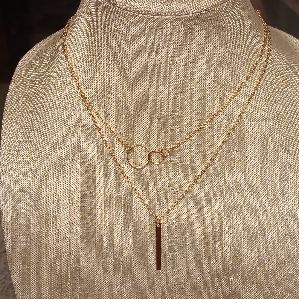 TWO TIER GOLD TONE NECKLACE